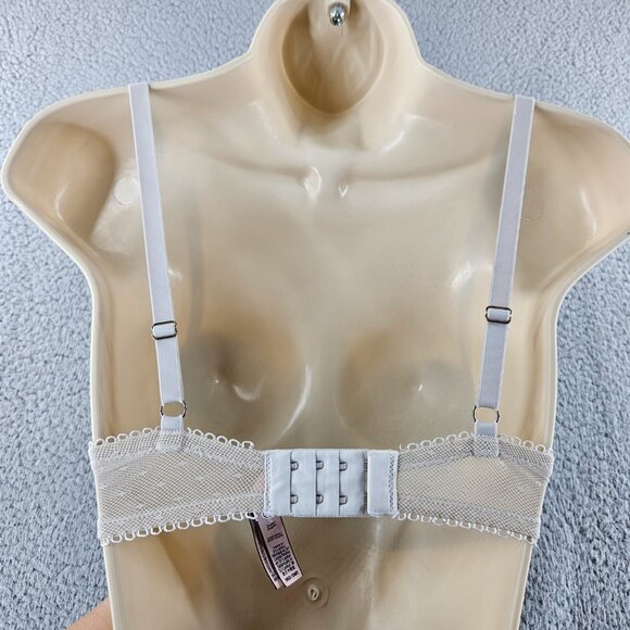 Victorias Secret Bra Womens 36D White Dream Angels Lined Demi Lace Underwire - Picture 14 of 16